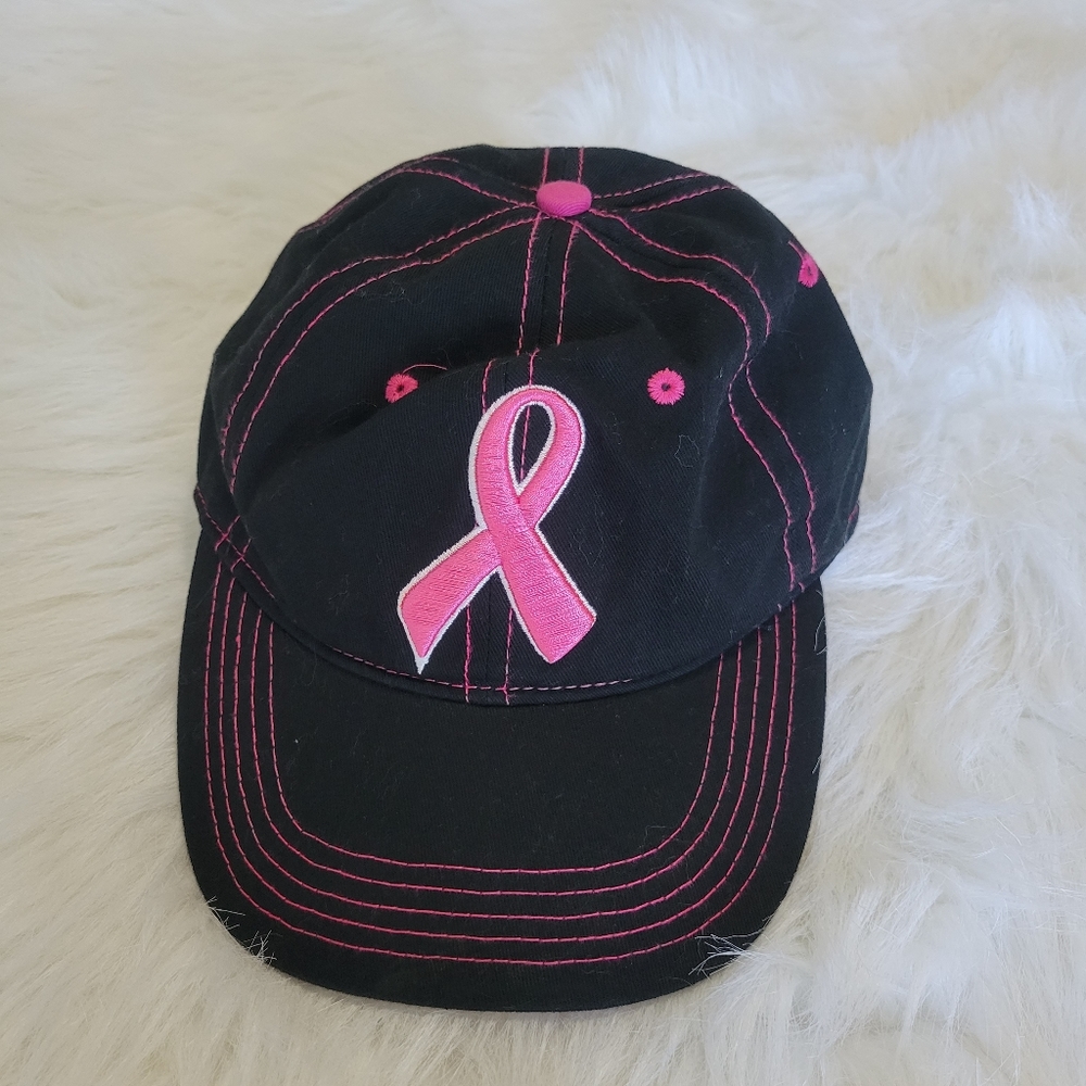 American Crown Pink Ribbon Breast Cancer Awareness Ribbon Hat Like New
